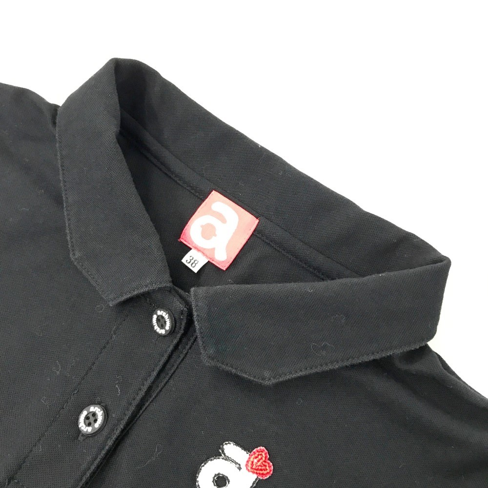 ARCHIVIO アルチビオ 半袖ポロシャツ 袖ロゴ ブラック系 38 [240001794852] ゴルフウェア レディース_画像3