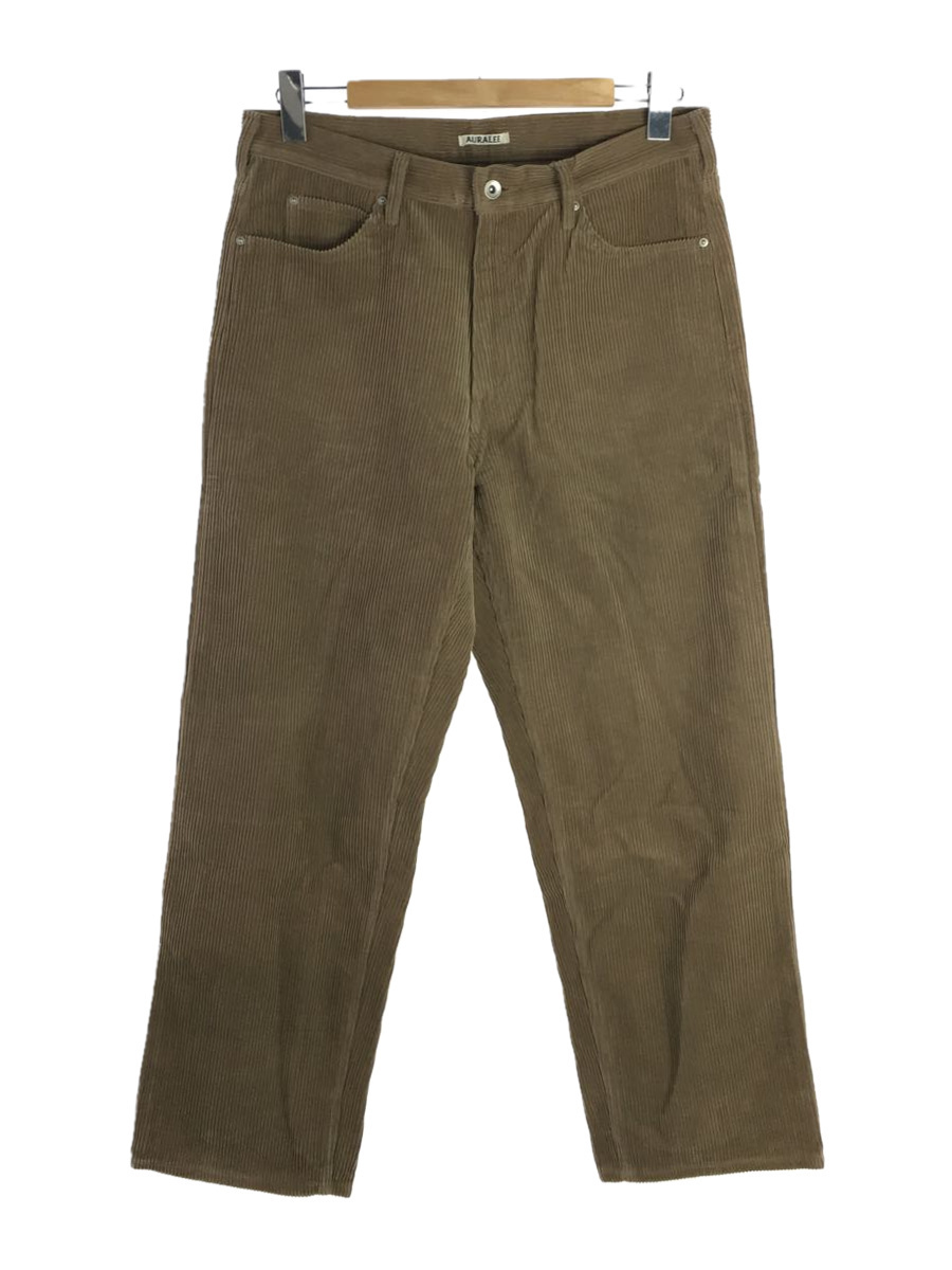AURALEE◇19AW/WASHED CORDUROY 5P PANTS/ボトム/4/コットン/BRW
