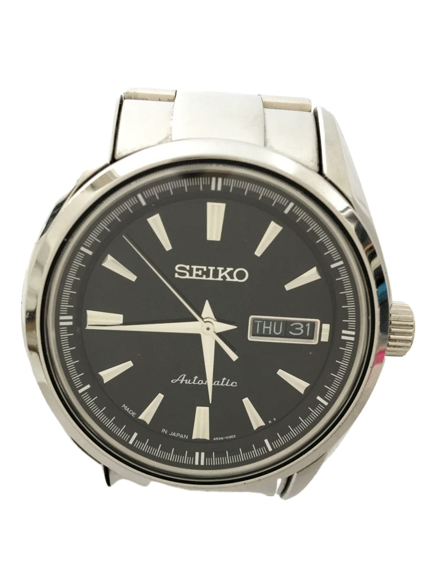 SEIKO◇自動巻腕時計/アナログ/ステンレス/BLK/SLV/PRESAGE