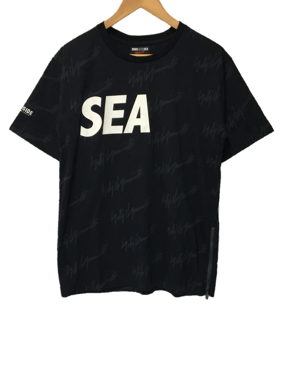 WIND AND SEA◇Tシャツ/S/コットン/BLK/総柄/WS-22WSTE-02/22SS/YOHJI