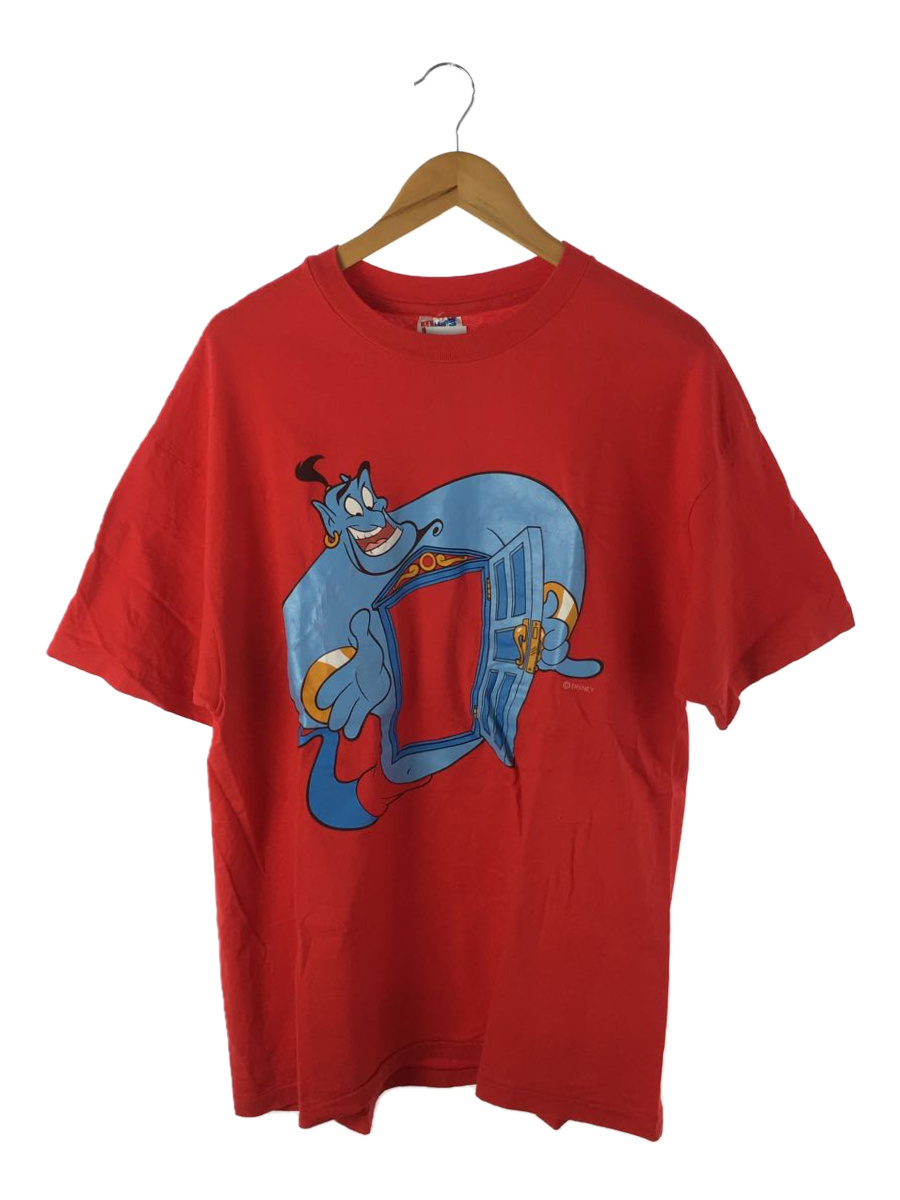 Disney◇90s/Aladdin/Genie/Tシャツ/XL/コットン/レッド sariater