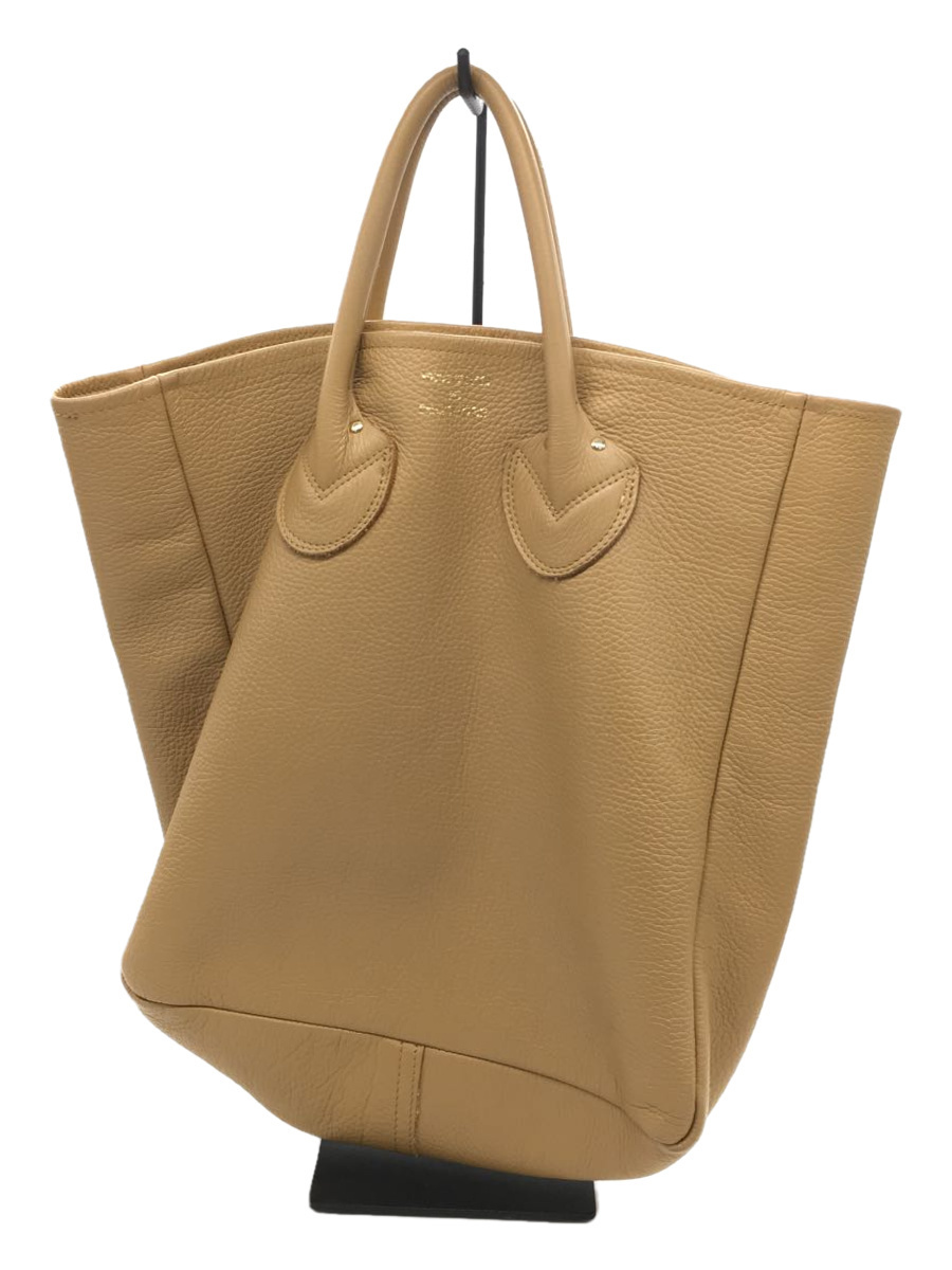YOUNG  OLSEN◇ハンドバッグ/レザー/BEG/EMBOSSED LEATHER TOTE M