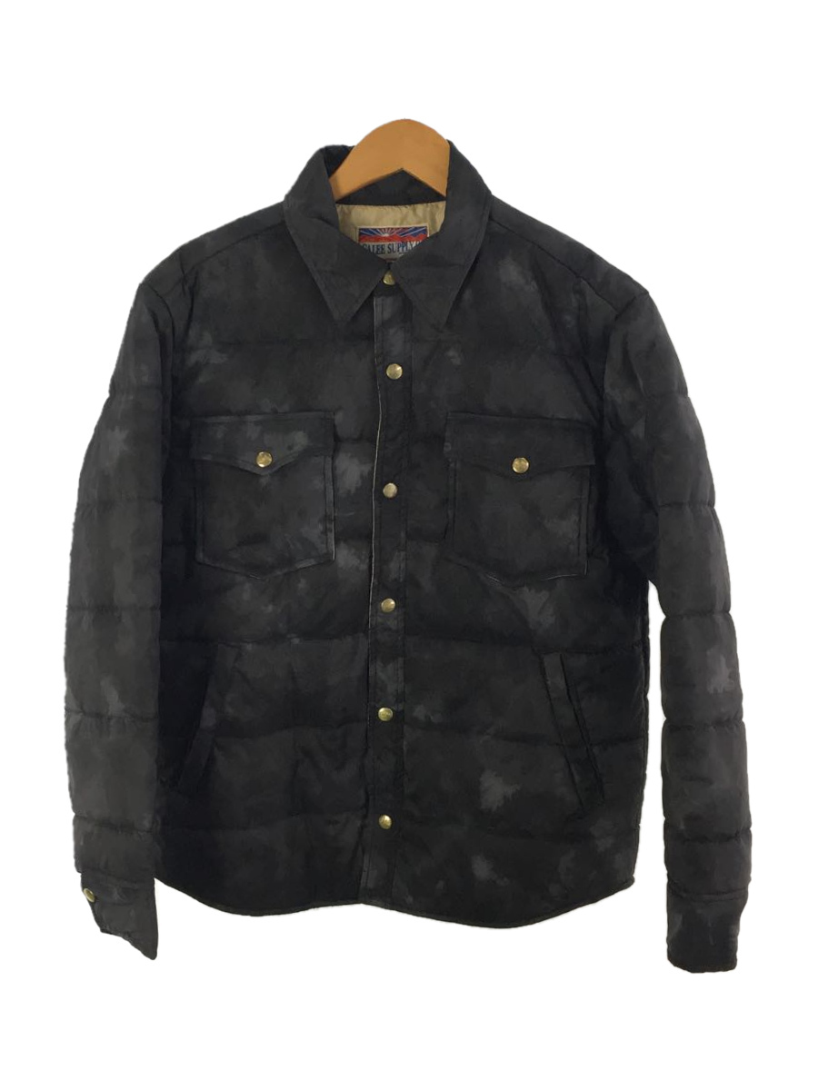 CALEE◇ジャケット/M/ポリエステル/BLK/総柄/PADDING JACKET/19AW/ムラ
