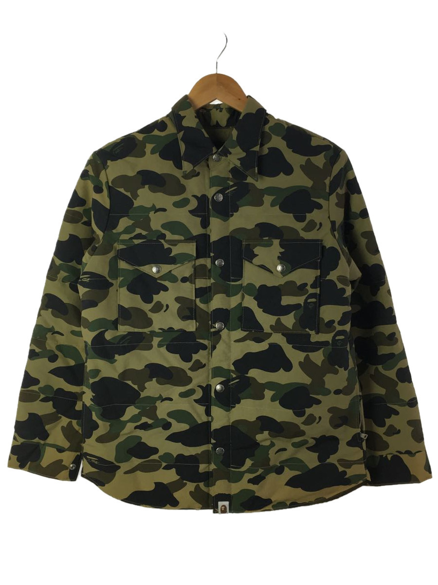 A BATHING APE◇1stカモ/ライトダウンジャケット/S/ナイロン/マルチ