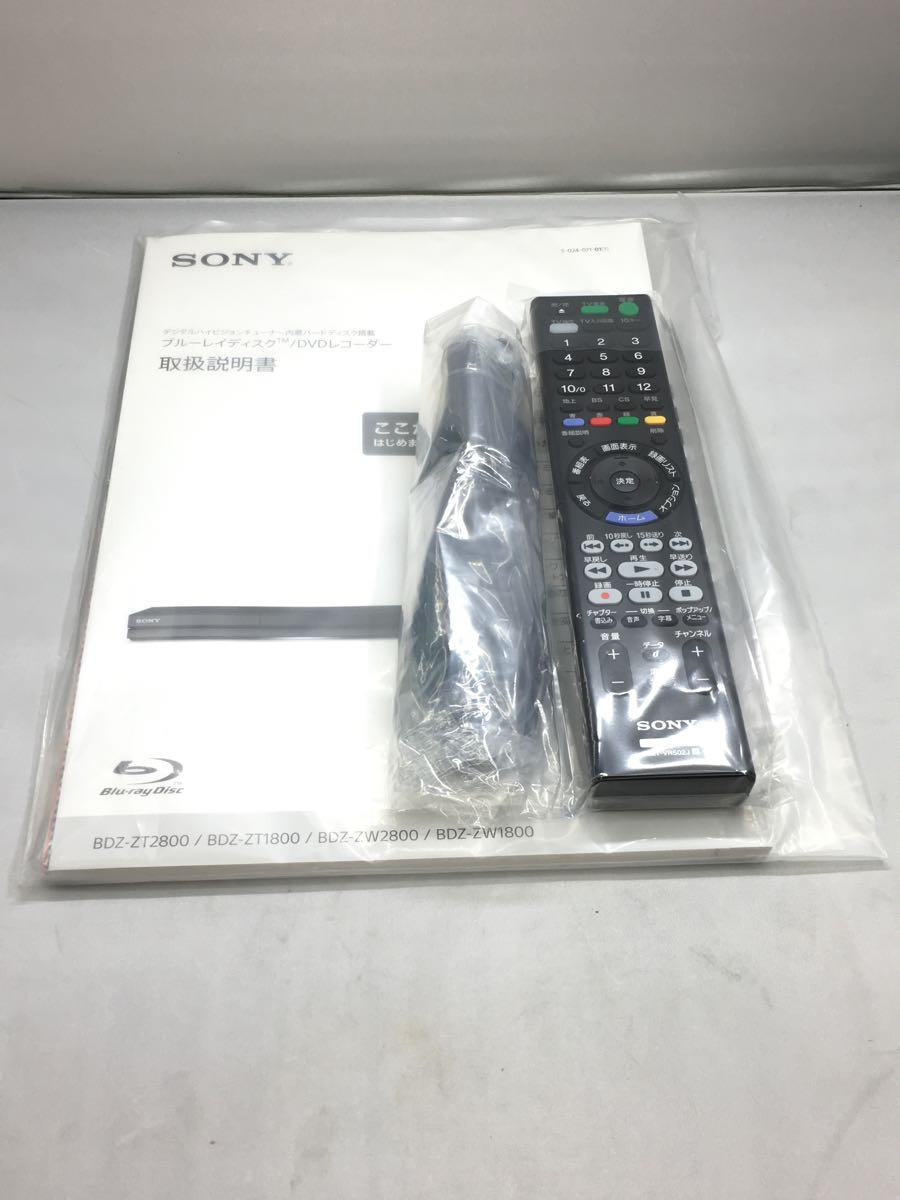 SONY◇ブルーレイレコーダー/BDZ-ZW1800/ダブルチューナー/1TB/2番組