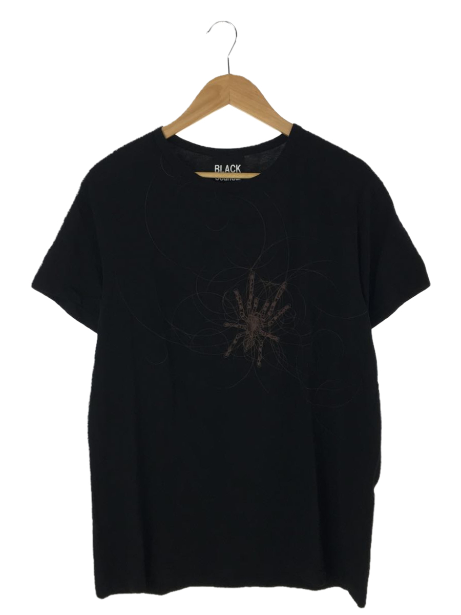 BLACK Scandal Yohji Yamamoto◇丸首半袖蜘蛛柄Tシャツ/3/コットン/BLK