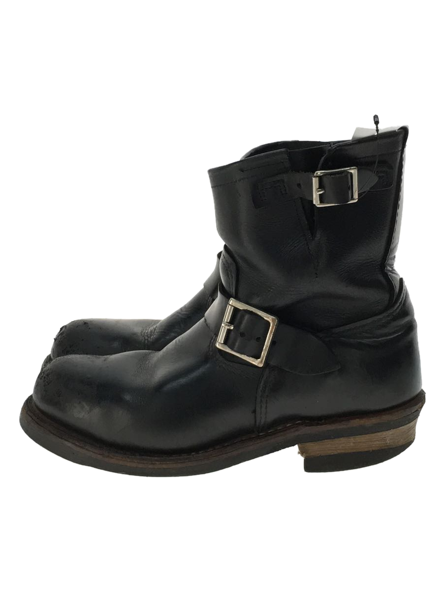 RED WING◇エンジニアブーツ/25.5cm/BLK/レザー/2976/つま先ダメージ