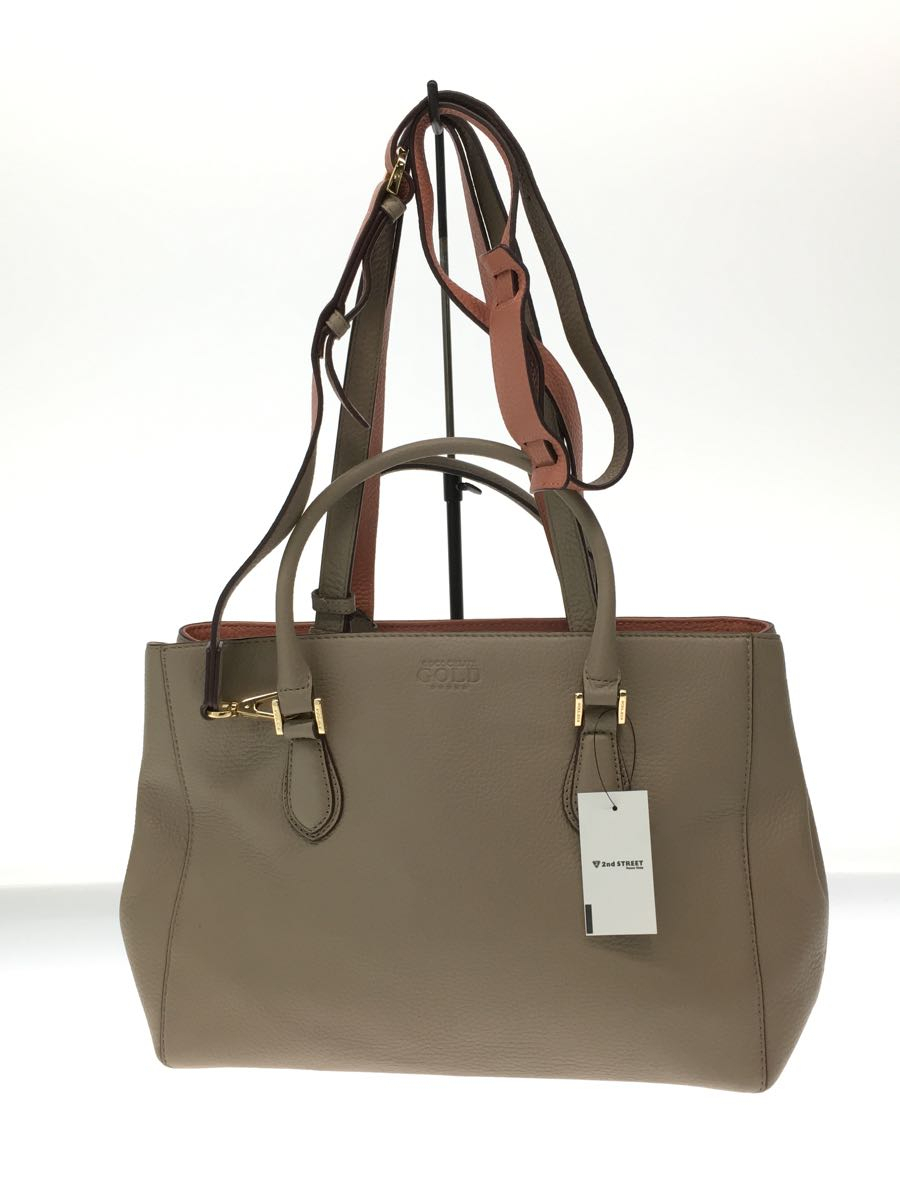 COCOCELUX GOLD◇205DA0291/ショルダーバッグ/レザー/BEG/無地