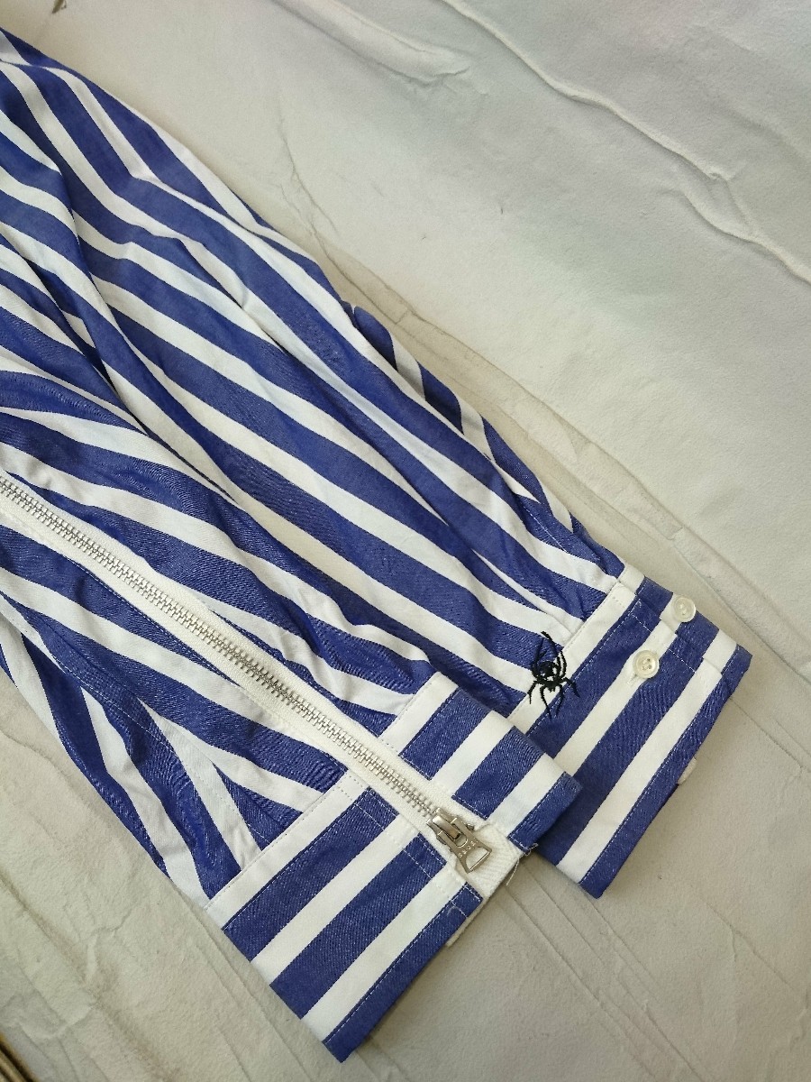 sacai◇19AW/Dr. Woo Striped Shirting Shirt/ジャケット/2/BLU/19