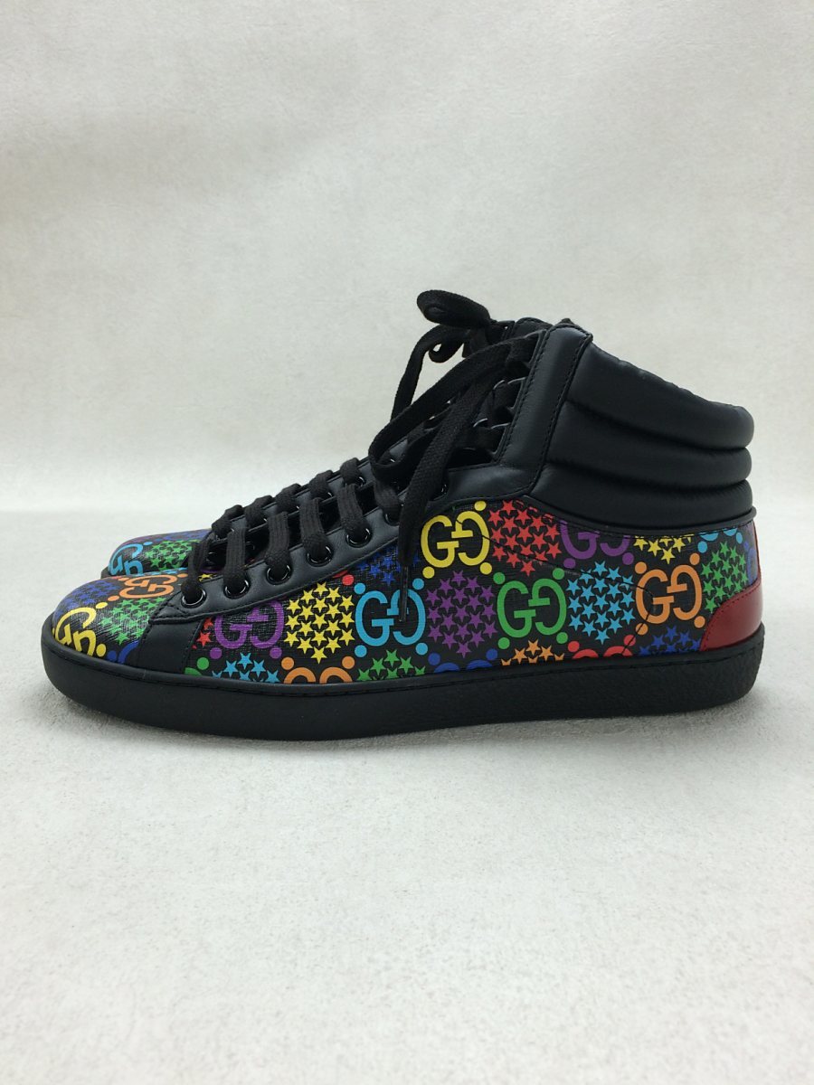 GUCCI◇GUCCI/GGサイケデリック/ハイカットスニーカー/UK7.5/BLK