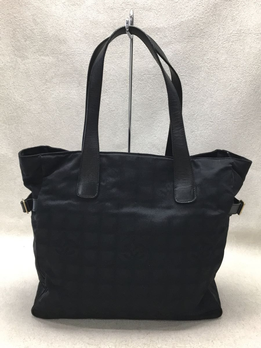 CHANEL◇トートGM_ニュートラベルライン_ナイロン/ナイロン/BLK