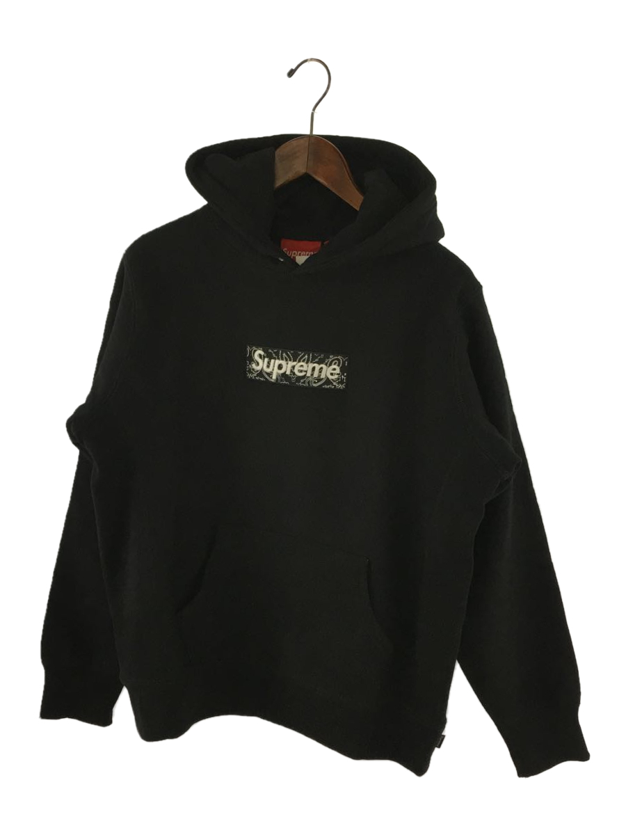 純正・新品 Hooded Logo Box Bandana Sweatshirt S 黒 パーカー