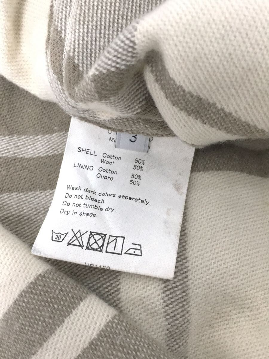 UNUSED◇16AW/OVER SIZE CHECK SHIRT/3/コットン/ベージュ/チェック