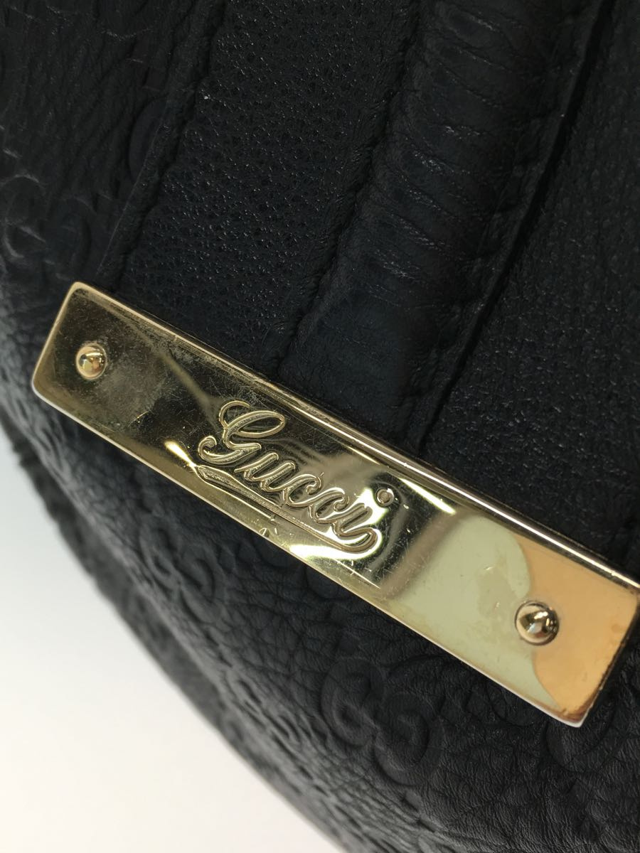 GUCCI◇ショルダーバッグ/レザー/ブラック/総柄/グッチシマ