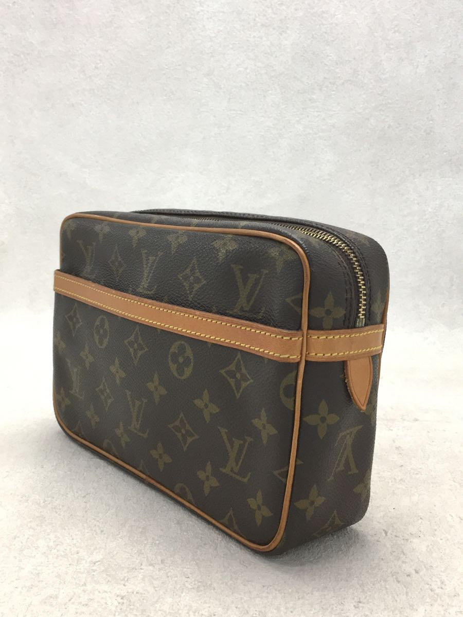 LOUIS VUITTON◇コンピエーニュ23_モノグラム_ブラウン/レザー/ルイ