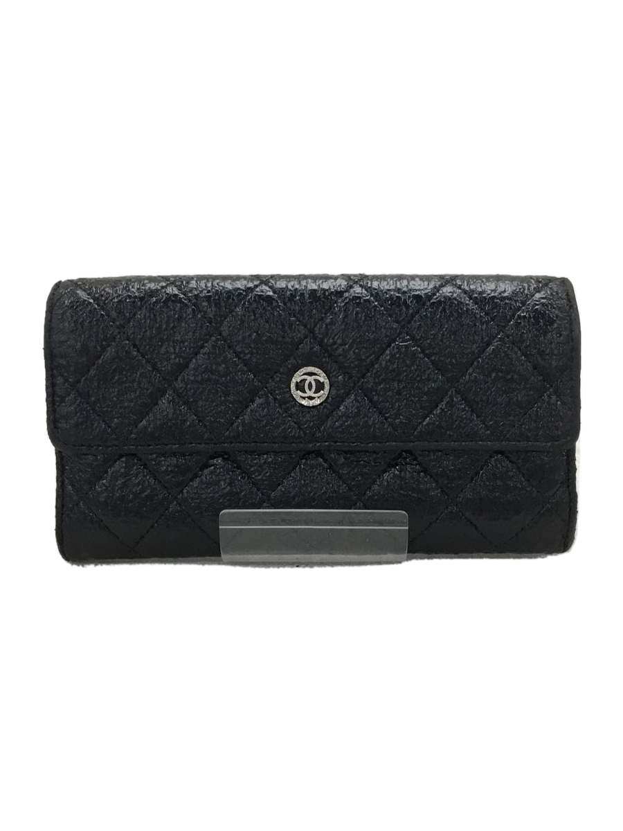 CHANEL◇長財布/レザー/BLK/ユニセックス | cartimeexpress.com