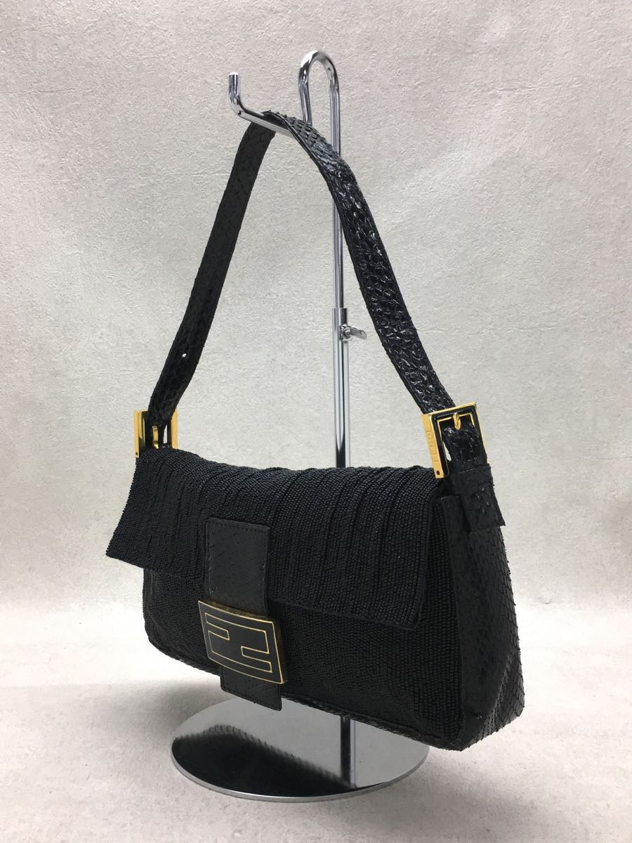 FENDI◇マンマバケット/ビーズ/パイソン/ハンドバッグ/BLK | sweatreno.com