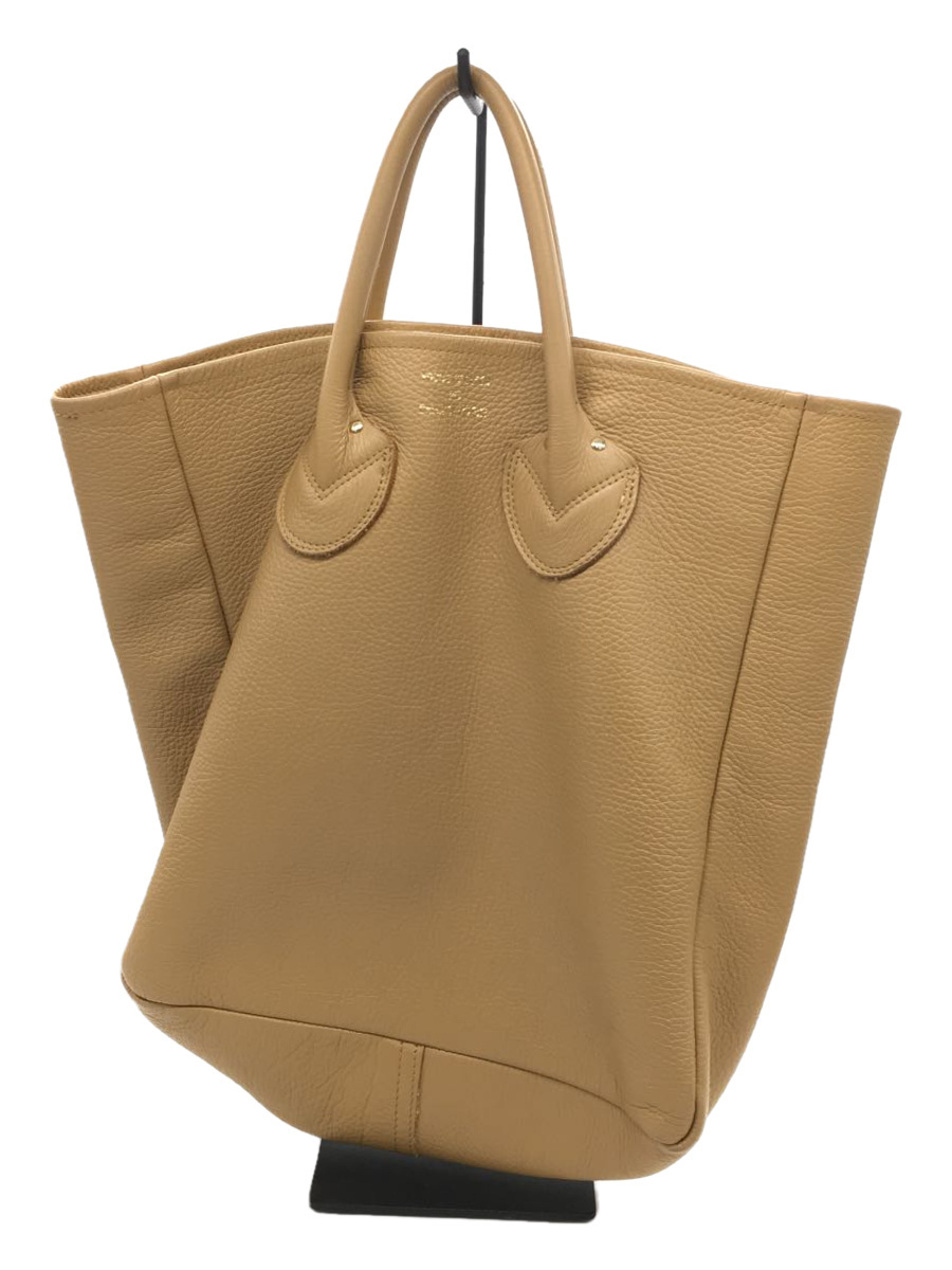 YOUNG & OLSEN◇ハンドバッグ/レザー/BEG/EMBOSSED LEATHER TOTE M