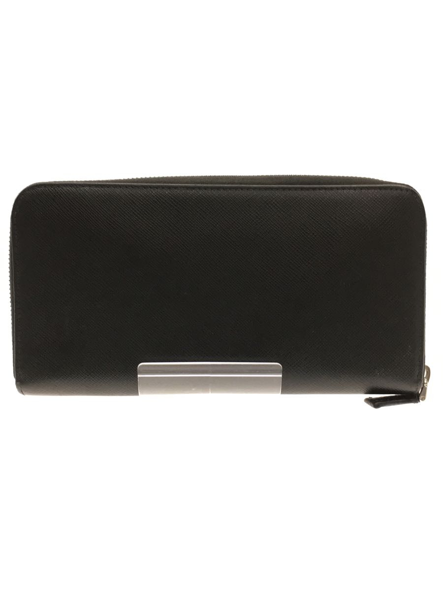 PRADA◇2ML317/ラウンドファスナー長財布/サフィアーノレザー/牛革/BLK