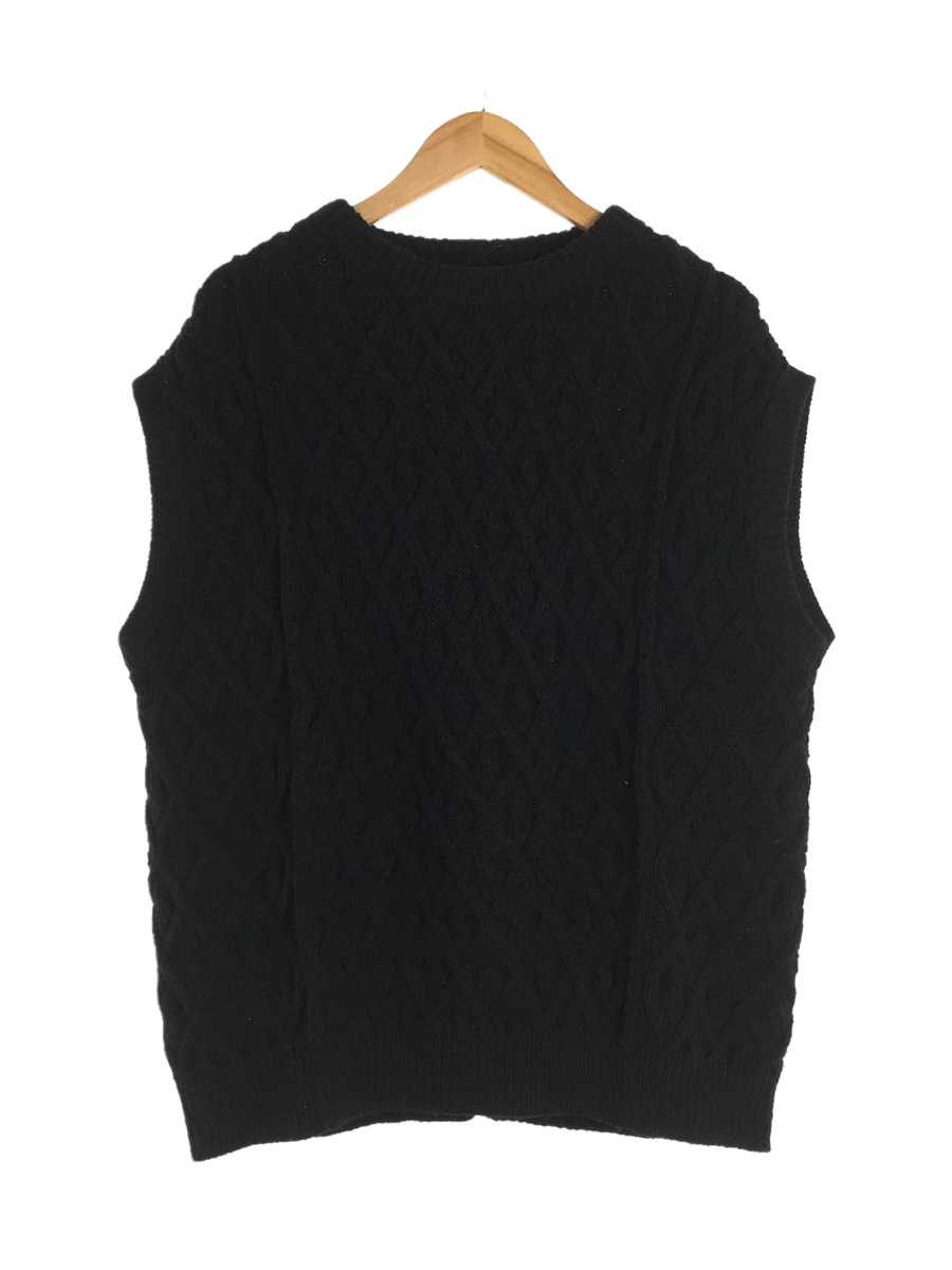 AURALEE◇19AW/アランニット/ニットベスト(厚手)/A9AV04FM/0/ウール