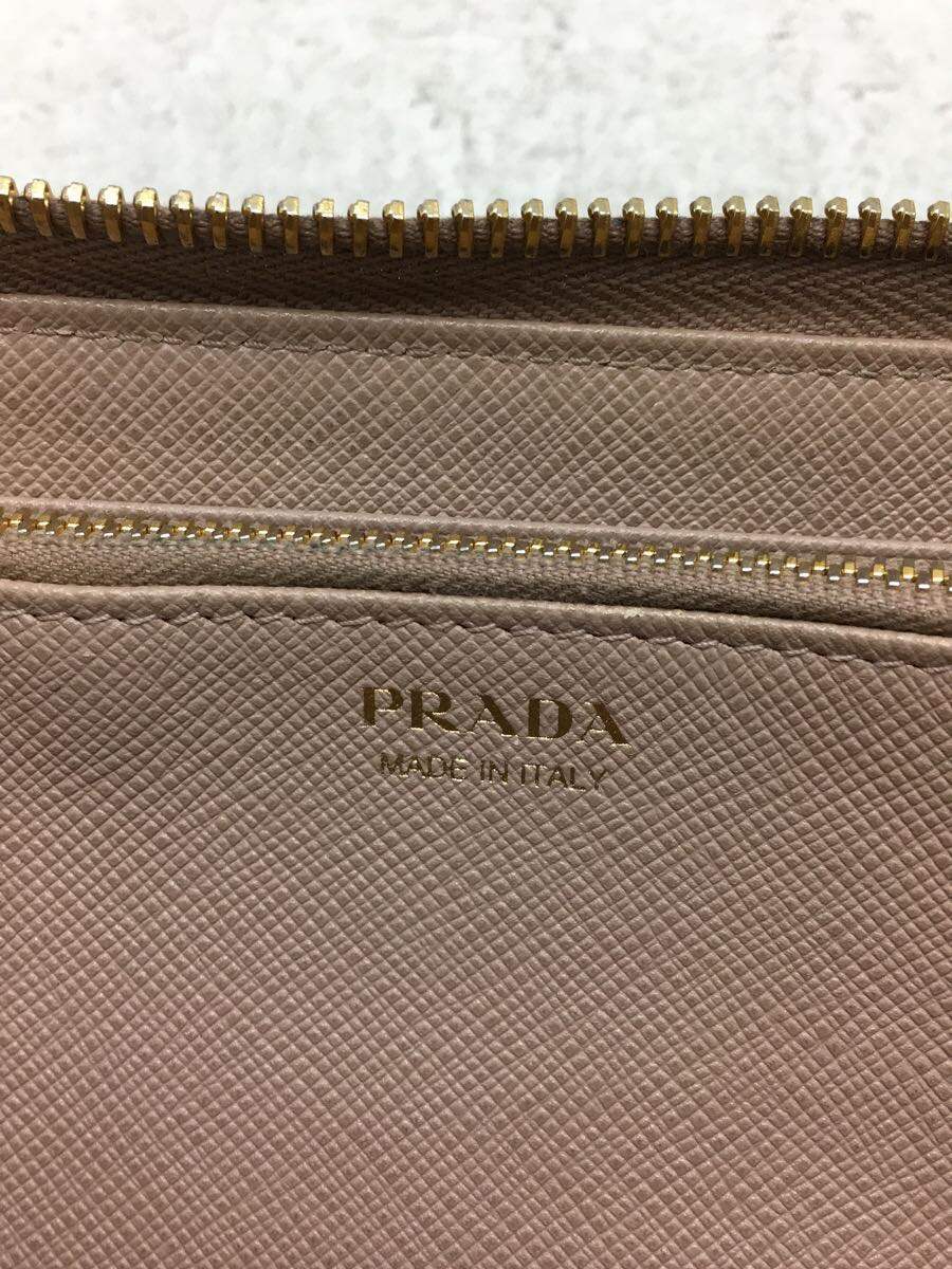 PRADA◇サフィアーノ/ラウンドジップ/長財布/レザー/BEG/レディース
