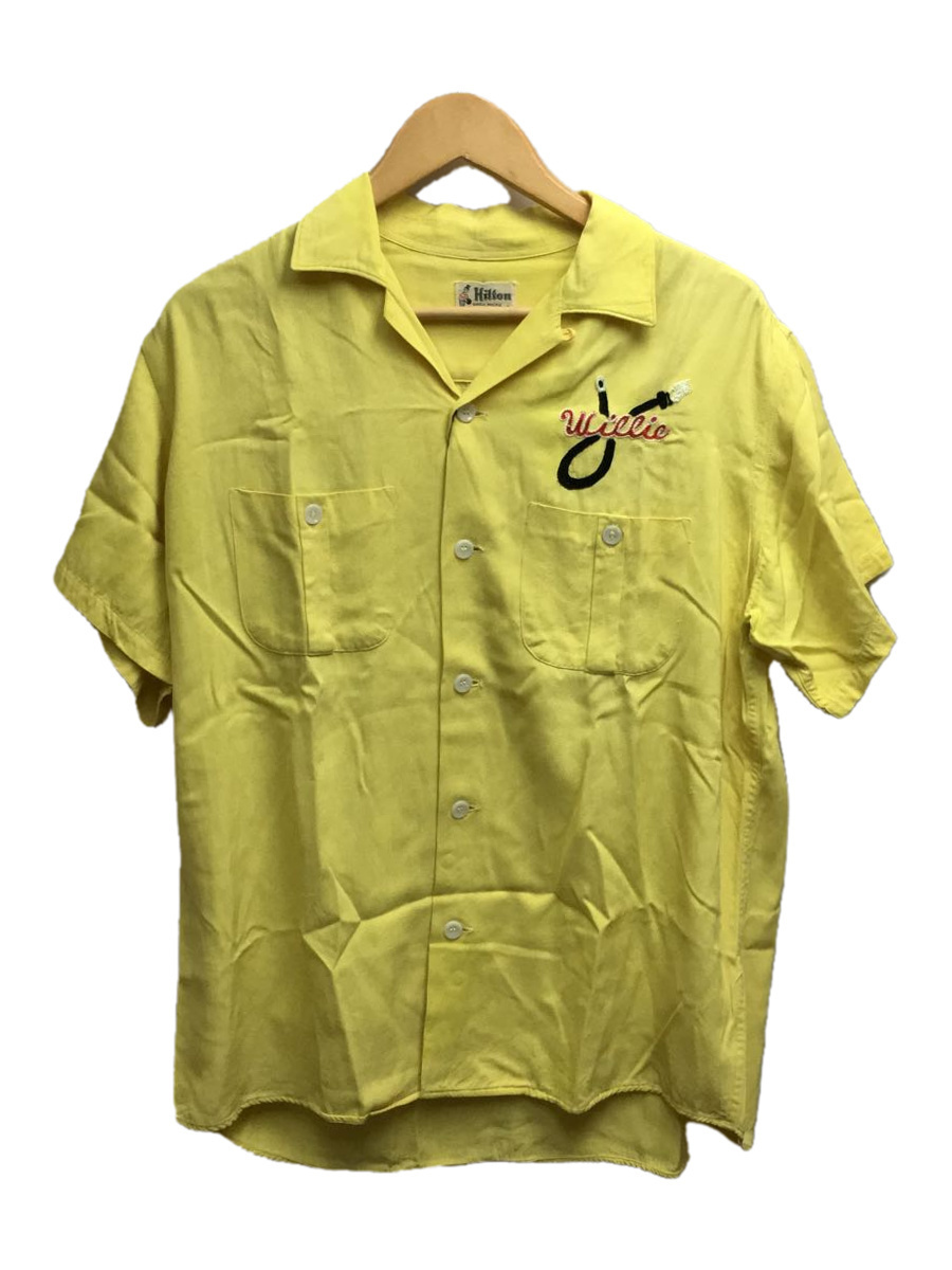 HILTON◇50~60s/ボーリングシャツ/半袖シャツ/16/レーヨン/YLW