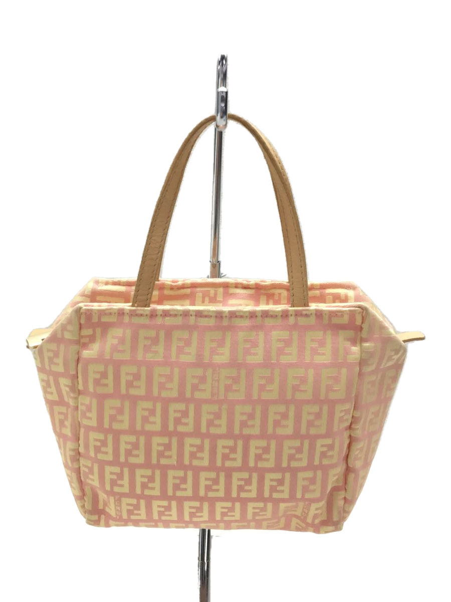 FENDI◇フェンディ/ミニハンドバッグ/ズッキーノ柄/キャンバス/ピンク