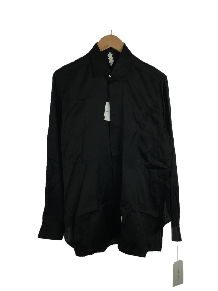 SOSHIOTSUKI/KIMONO BREASTED SHIRTS/46/シルク/ブラック/SBRSSH01