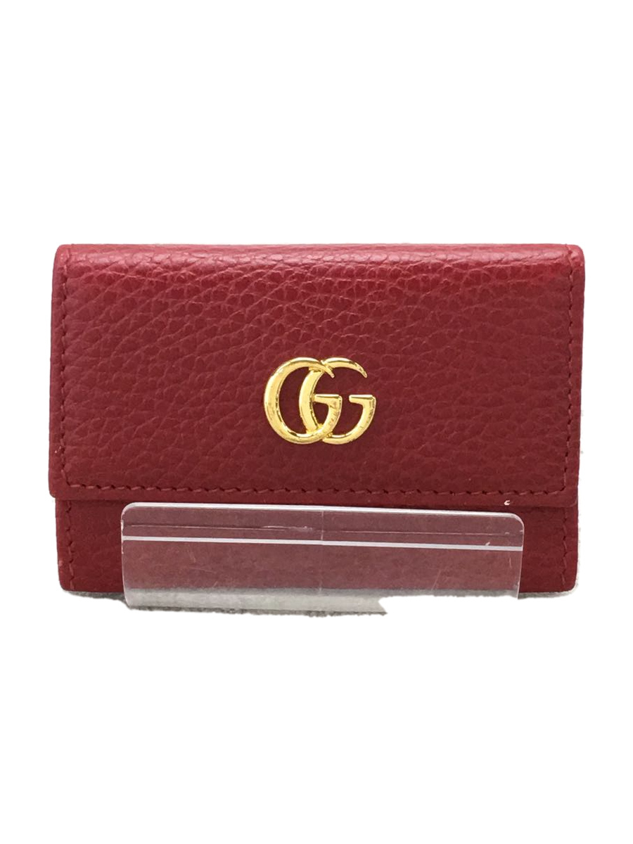 GUCCI◇GGマーモント 6連キーケース/レザー/RED/レディース