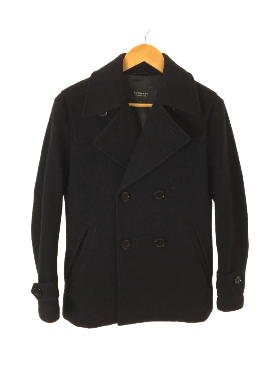 BURBERRY BLACK LABEL◇ピーコート/S/ウール/NVY/無地