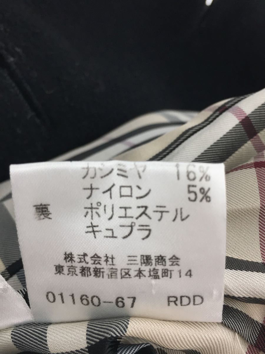 BURBERRY BLUE LABEL◇ステンカラーコート/38/ウール/BLK/無地 BURBERRY BLUE LABEL◇ステンカラーコート/38/ウール/BLK/無地