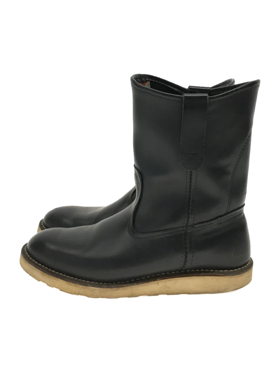 RED WING◇エンジニアブーツ/8169/ペコスブーツ/US7.5/BLK/レザー