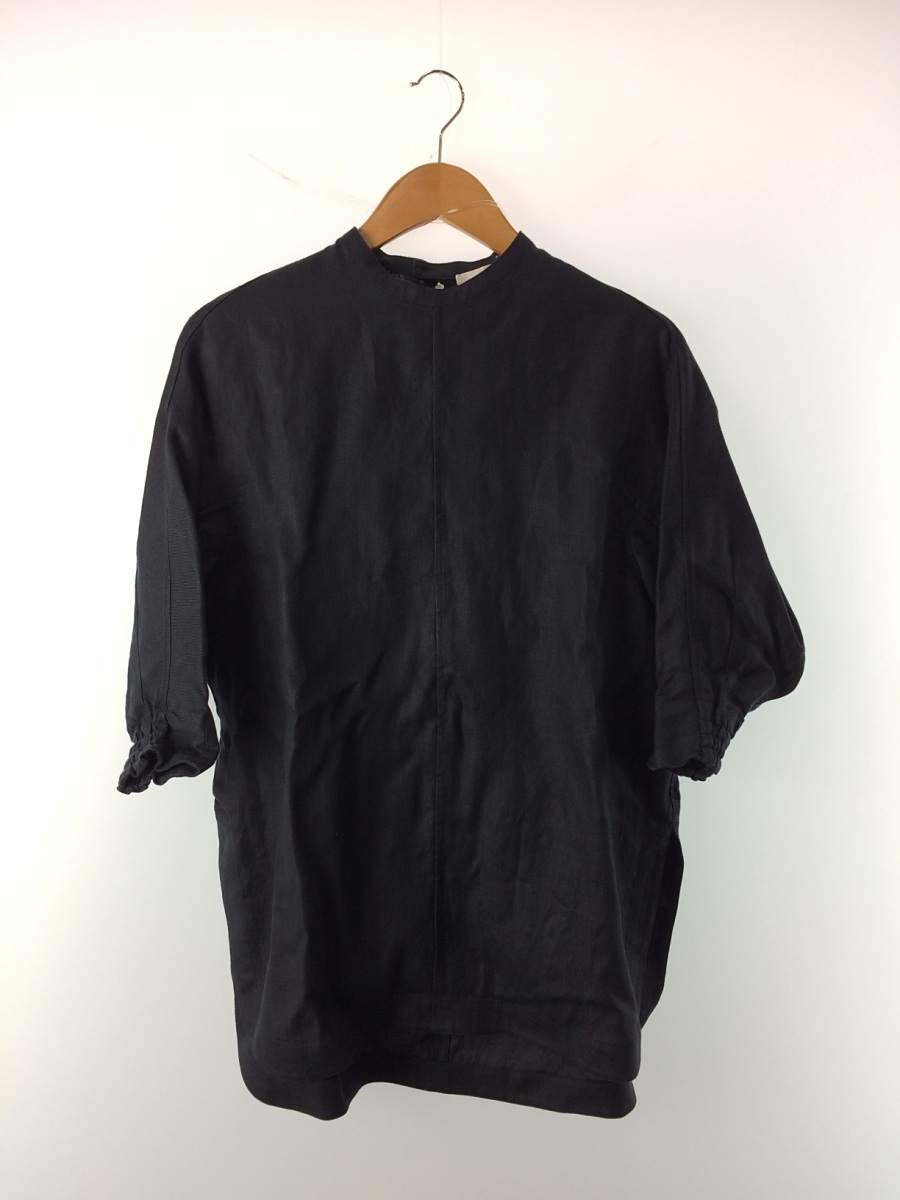 HYKE◇HYKE/7分袖ブラウス/1/リネン/ネイビー/無地/211-15132 021/21SS