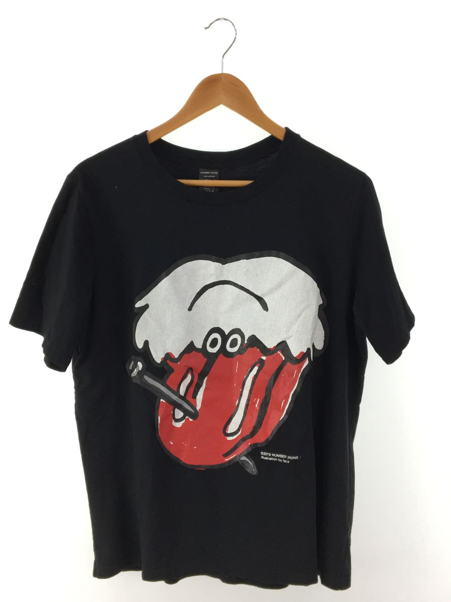 NUMBER (N)INE◇Tシャツ/4/コットン/BLK/2019/ローリングストーンズ