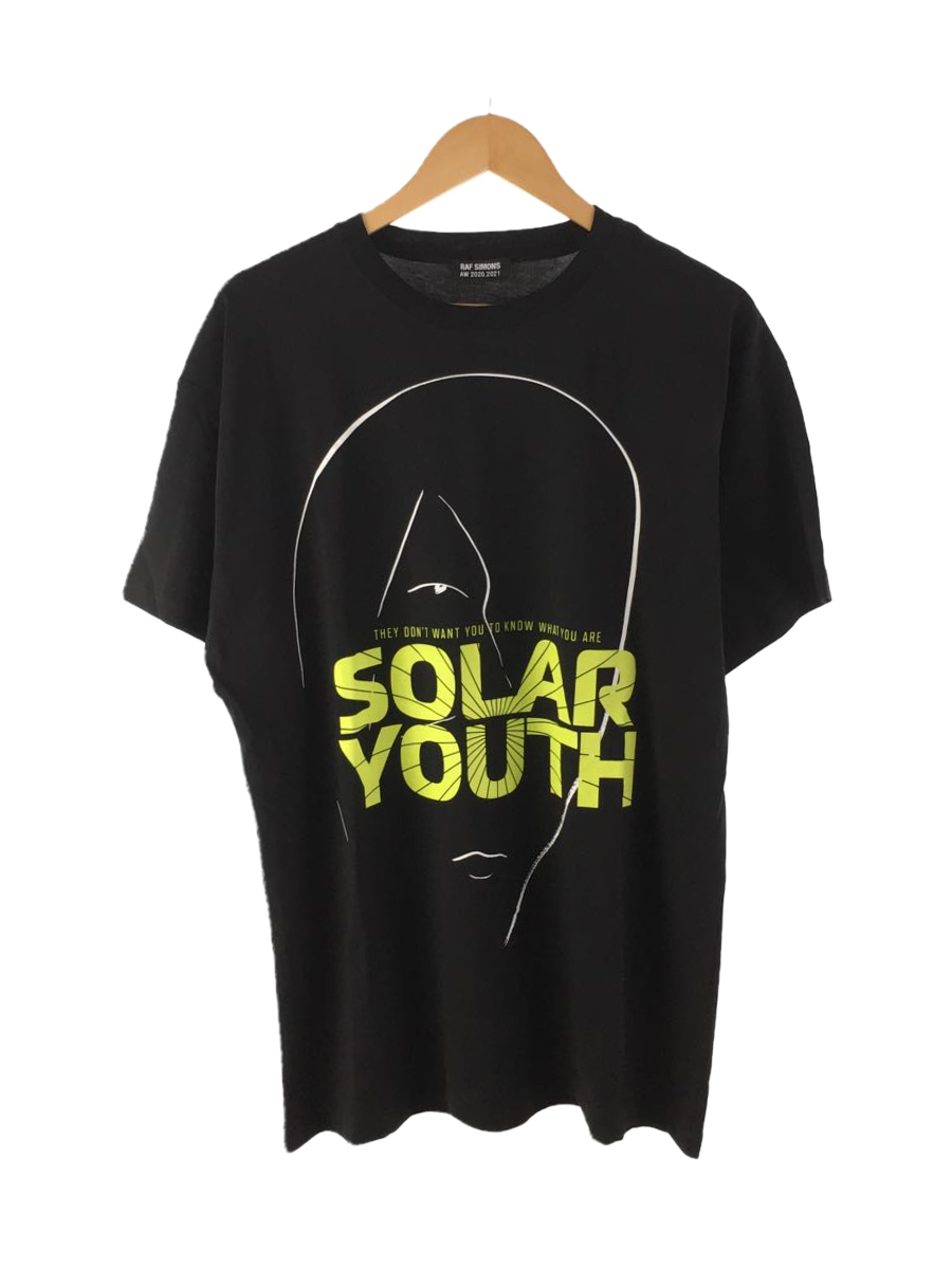 RAF SIMONS◇20AW/Big Fit Tee Solar Youth/Tシャツ/S/コットン/BLK