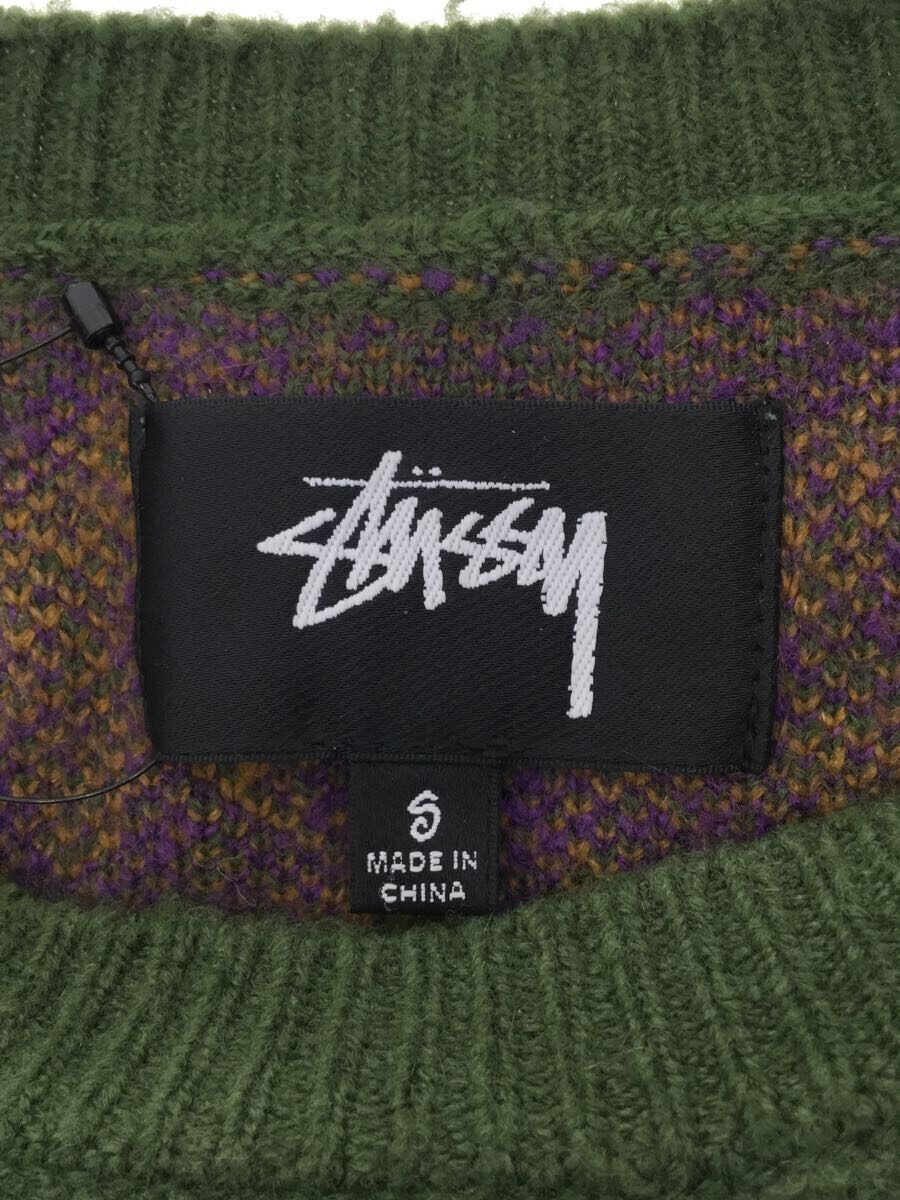 STUSSY◇22SS/PAISLEY SWEATER/カシミヤ混/S/アクリル/KHK/117118