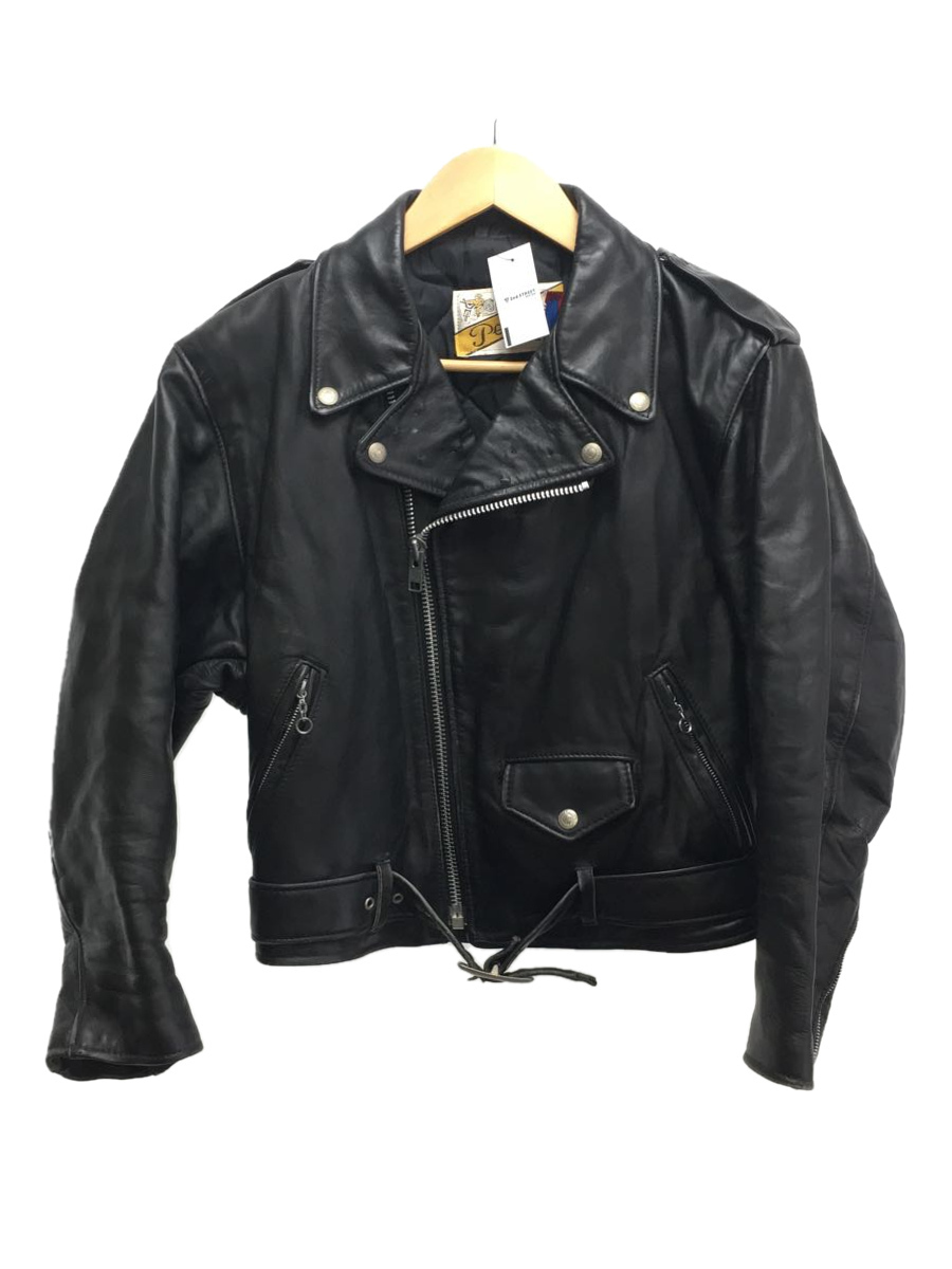 Schott◇シングルライダースジャケット/-/レザー/BLK | emg.tn