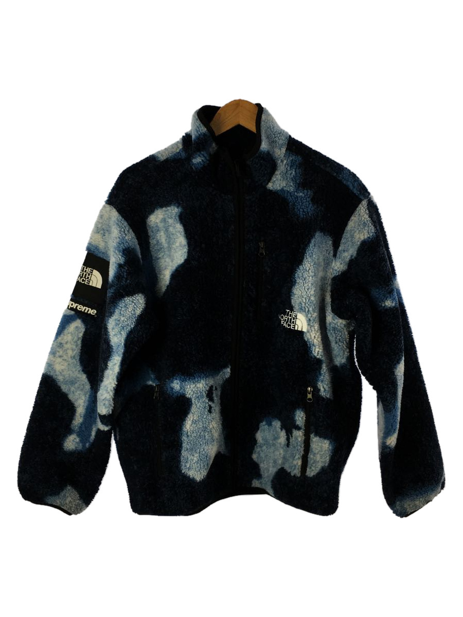 Supreme◆21AW/Bleached Denim Print Fleece Jacket/ジャケット/M/ポリエステル/BLU
