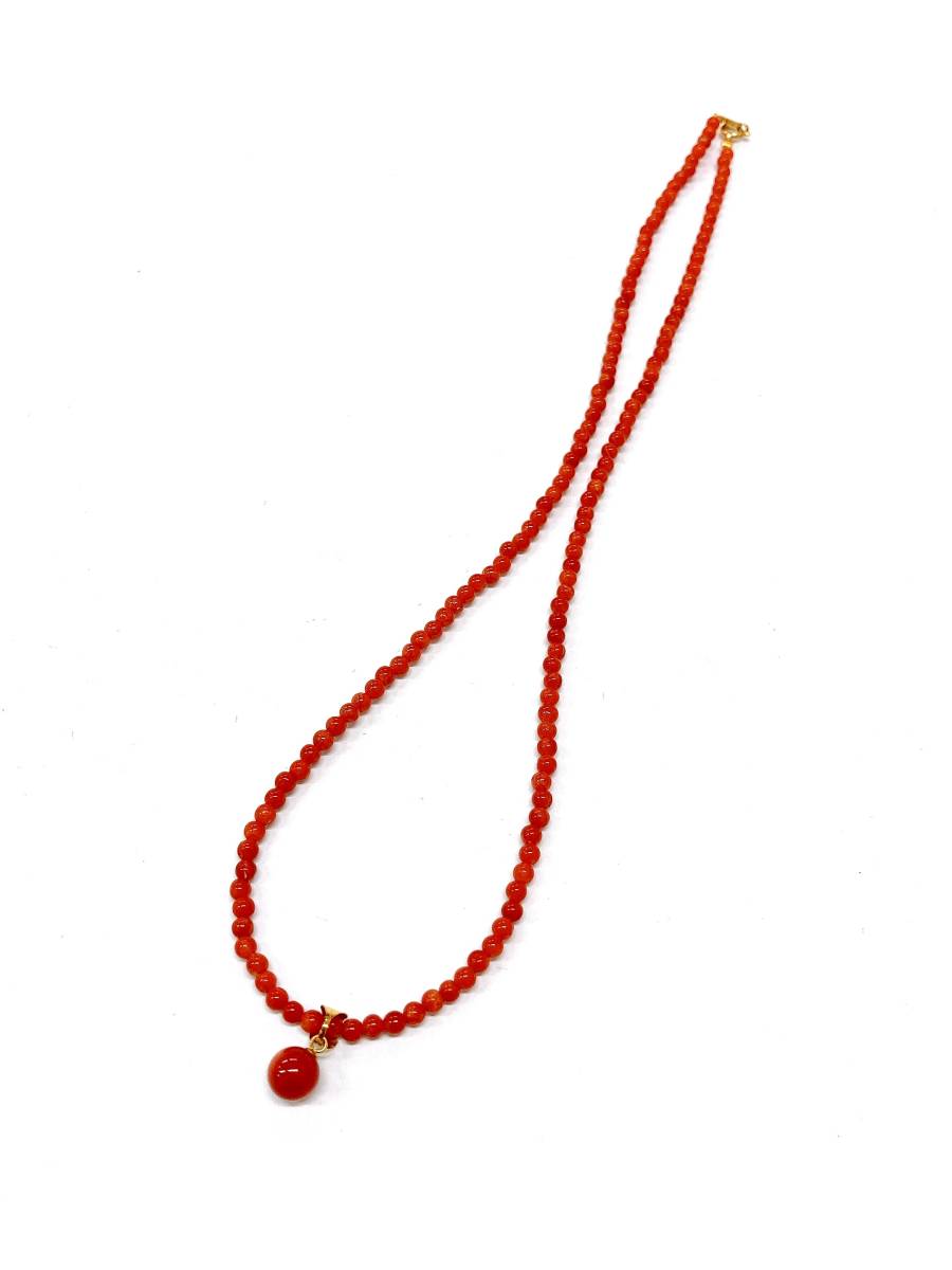 1スタ K18 天然血赤珊瑚ネックレス coral 約40cm 約5.4g 幸福のパワーストーン necklace サンゴ(コーラル、サンゴ)｜売買されたオークション情報、yahooの商品情報をアーカイブ公開  - オークファン（aucfan.com）