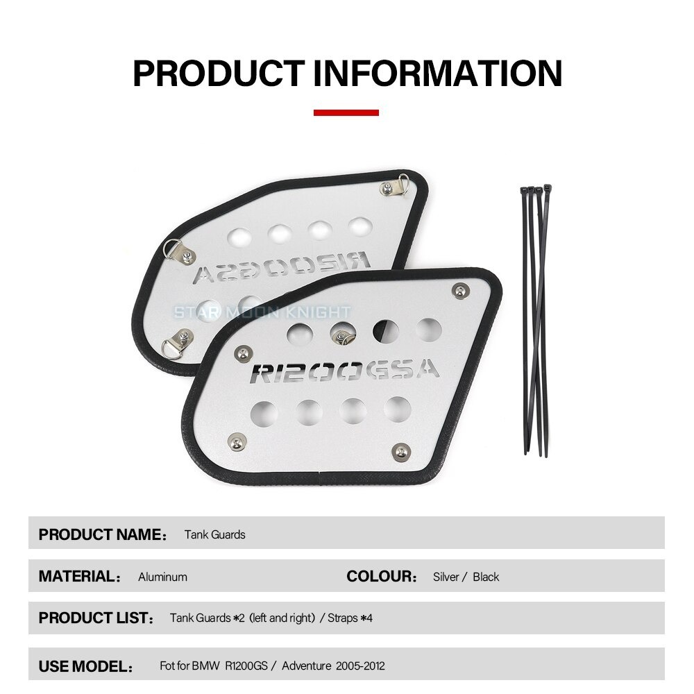 送料無料 Bmw R1200GS Adv 2005-2012 タンクガード 保護 エクステンション アルミ_画像2
