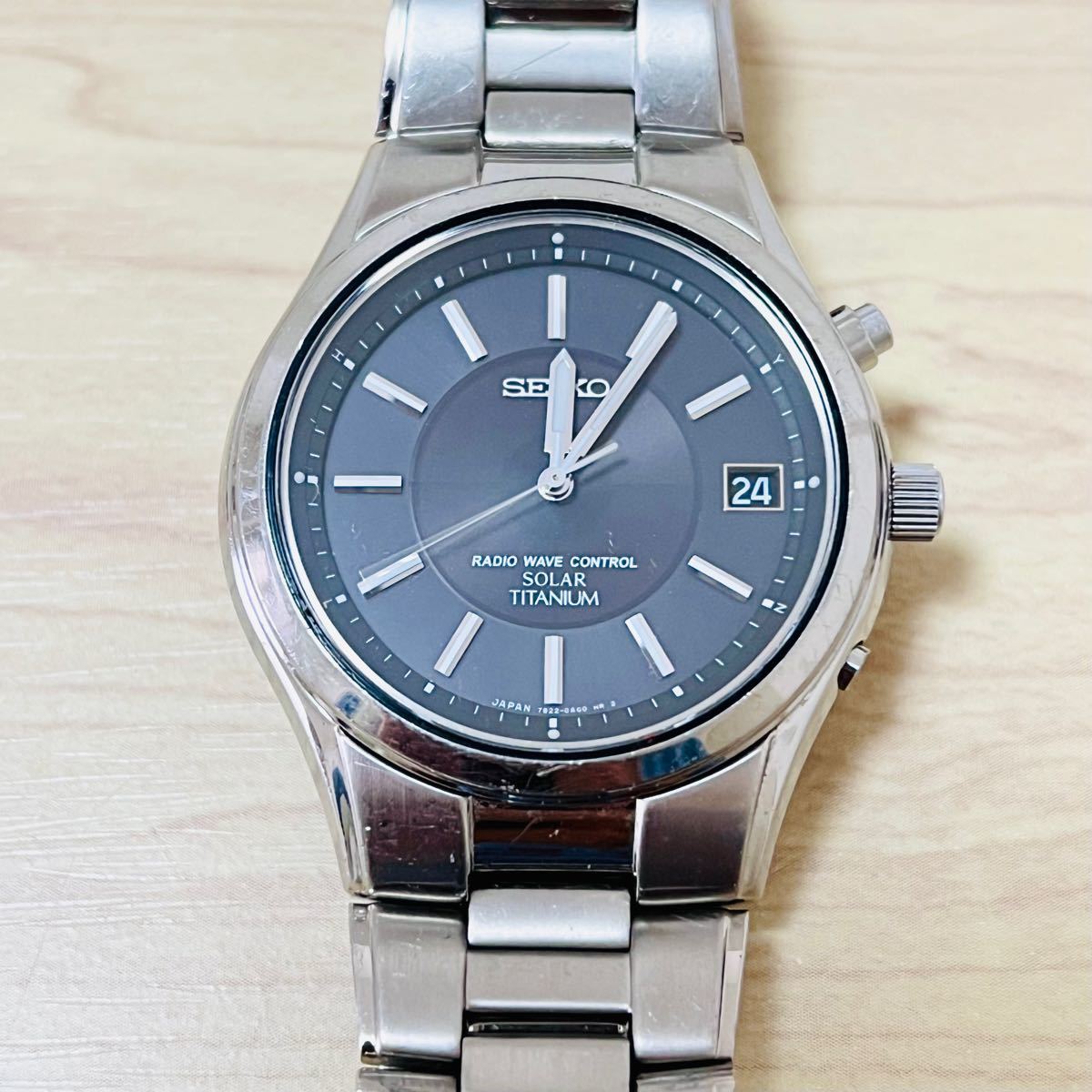 SEIKO チタン 電波ソーラー メンズ腕時計 黒 日本製 セイコー 腕時計 ...