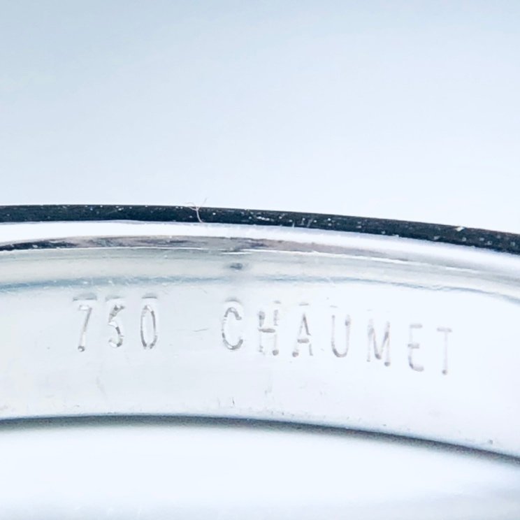 【77】 CHAUMET ショーメ リング リアン K18WG×ダイヤモンド 5Pダイヤ ＃14.5 6.9ｇ 幅 3.8mm (416)の画像6