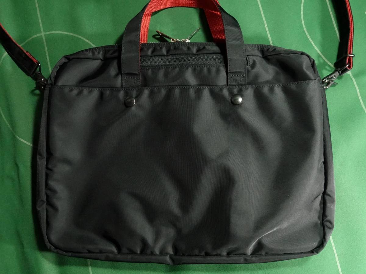 * Porter ILS L fine cooperation plan nylon tsu il material shoulder with strap 2WAY briefcase black red beautiful goods!!!*