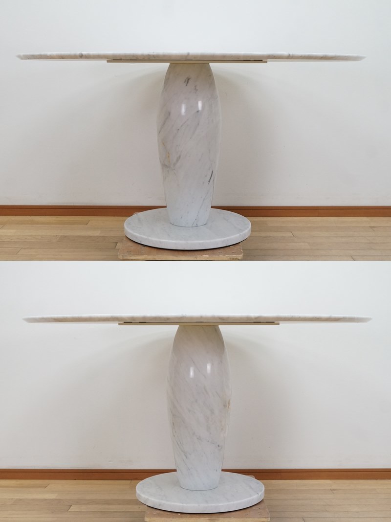 東ハ:【大理石】テーブル 幅約130㎝ 高さ約69㎝ 天板厚さ約20㎜ ダイニングテーブル 食卓 リビングテーブル モダンインテリアの画像3