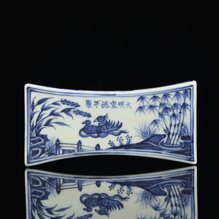 高い信頼 厚い信頼 多寶屋】TD282□極上珍品! 磁 青花海水鴛鴦紋 大明宣徳年製 その他