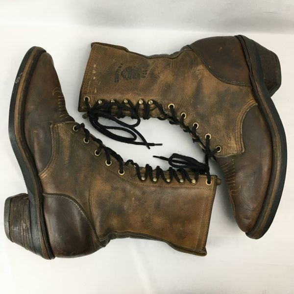 70s-80s?USA製ビンテージ！CHIPPEWA/チペワ　ロガーブーツ　サイズ8D　26.0-26.5程度　ダークブラウン　Vintage　boots　管No.WL22_画像6