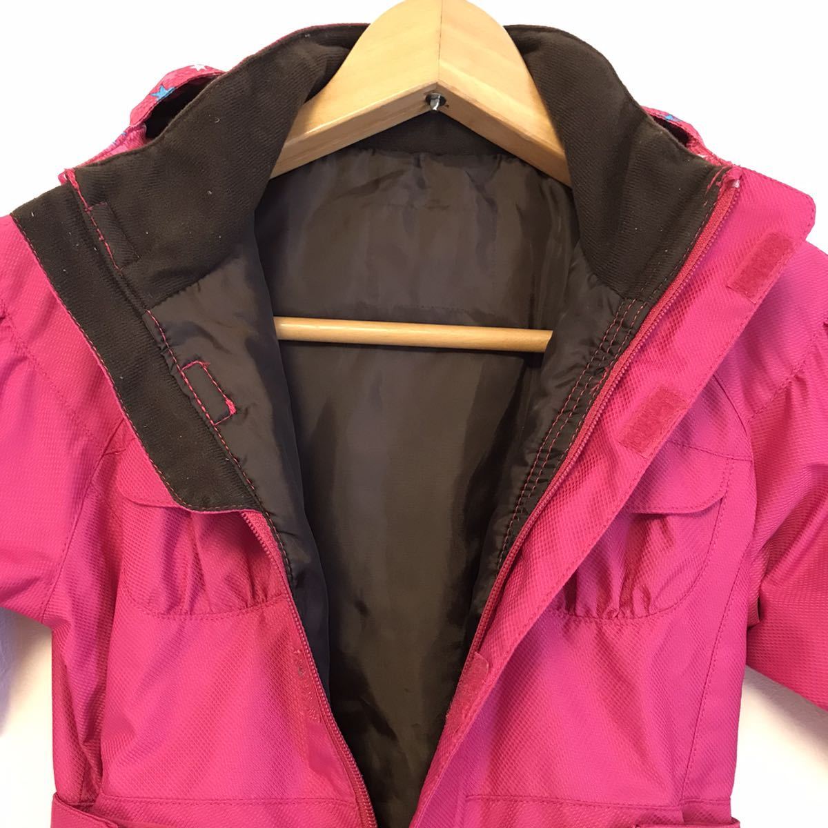 mistral ミストラル ジャンプスーツ スキーウェア つなぎ フード付き ウエスト調整 キッズ 防寒 雪遊び ピンク 女の子90〜100/DD1971