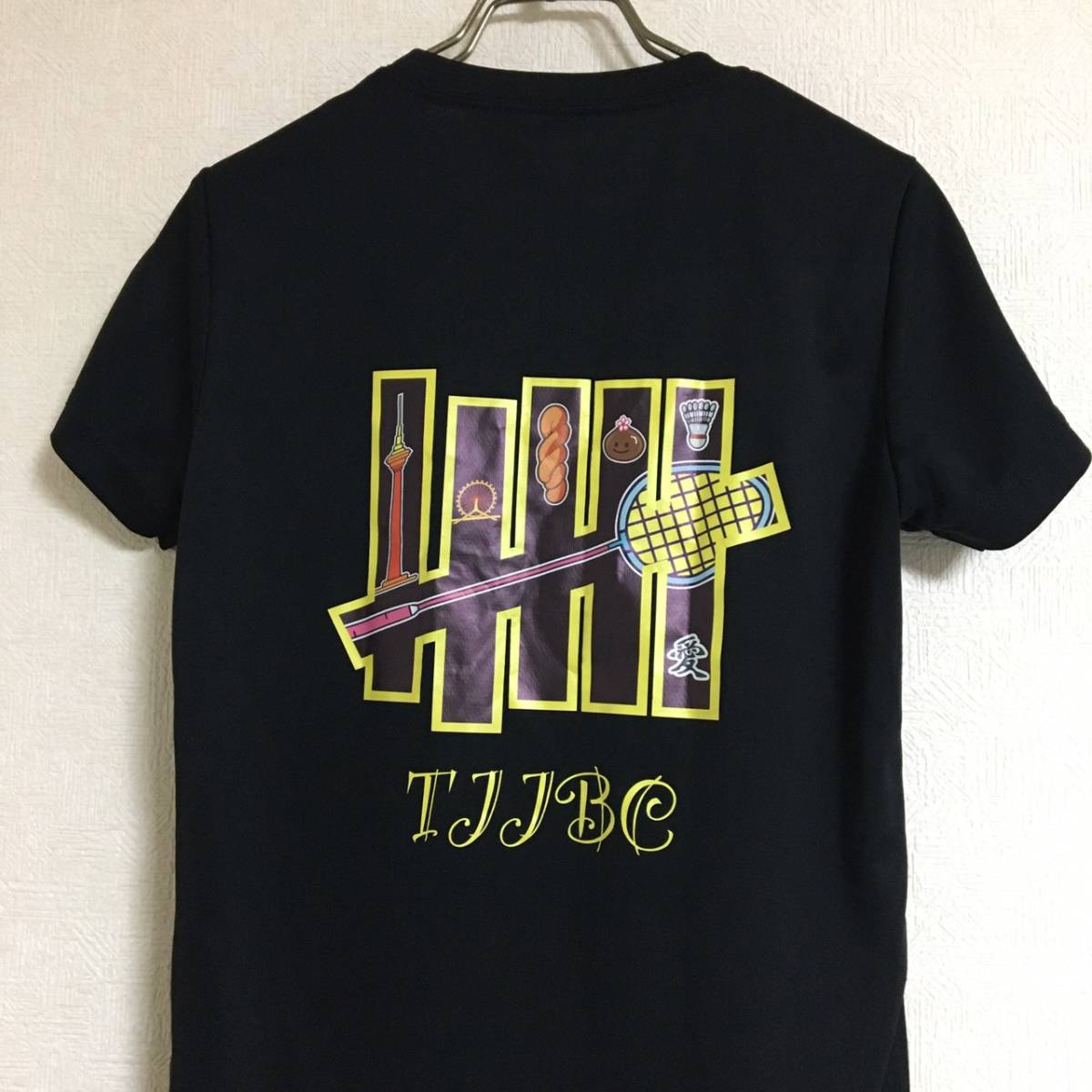 YONEX ヨネックス ロゴ刺繍 ドライ Tシャツ レディース Mサイズ バックプリント 黒 ブラック 半袖 テニス バドミントン 卓球_画像5