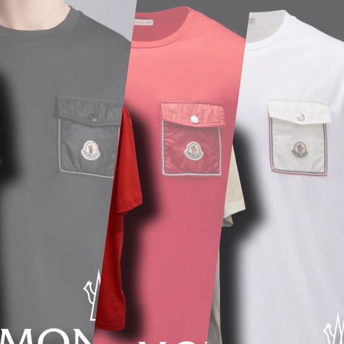 サイズL Moncler 胸ポケットワッペン Tシャツ Black | credito
