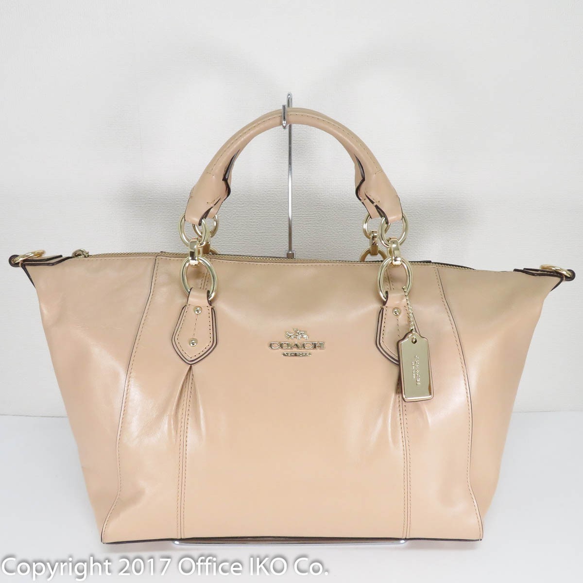 質イコー［コーチ］COACH 2WAYバッグ ハンドバッグ ショルダーバッグ 58410E レザー ベージュ 中古_画像2